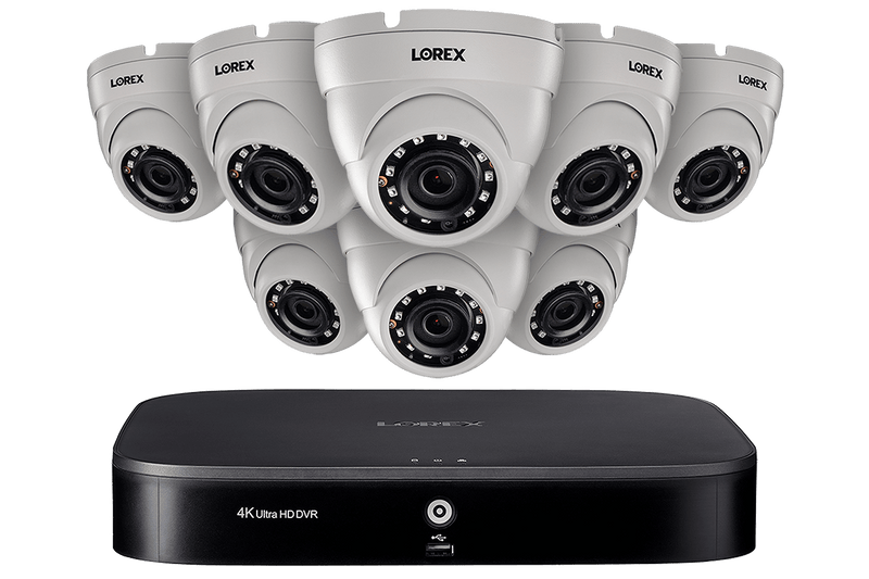 2K Super HD 8-Channel Security System with Eight 2K (5MP) Dome Cameras, Advanced Motion Detection and Voice Control