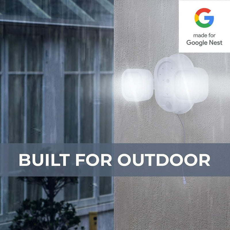 3-in-1 Floodlight, Charger, and Mount for Google Nest Cam in White