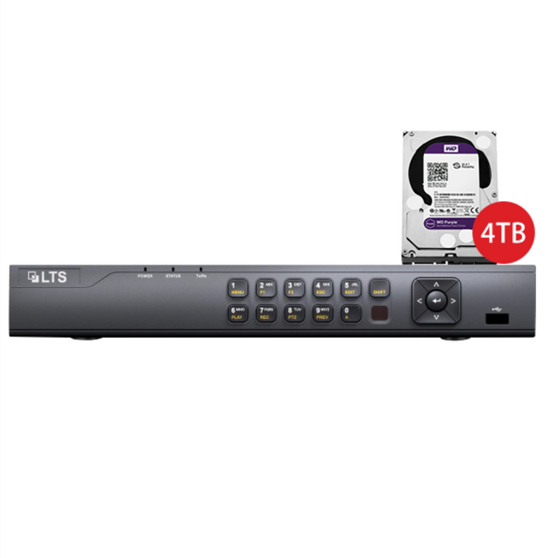 Platinum Professional Level 16 Channel NVR, 16 PoE Ports, 1U, SATA up to 12TB, 4TB Pre-Installed Storage