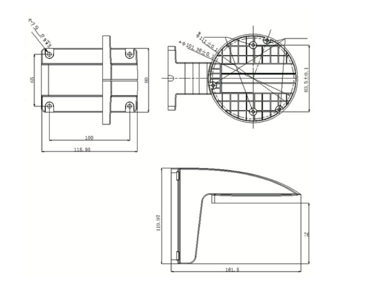 LTB348 - Bracket-P Wall-Mount,White