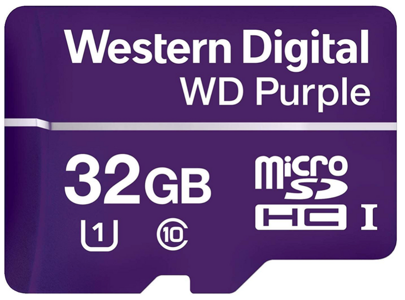 WD Purple 32GB Surveillance microSD Card, microSD