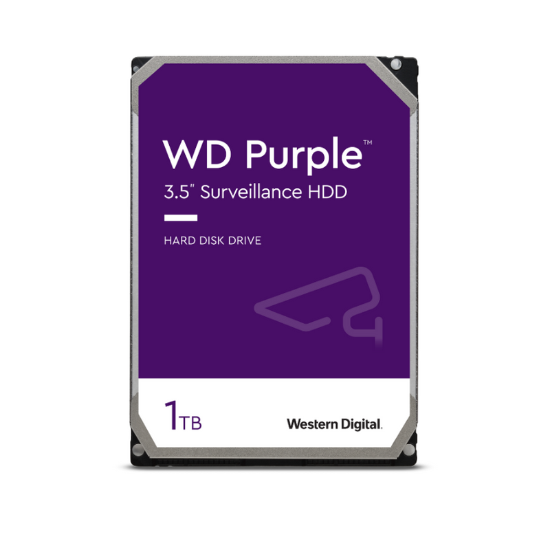 Western Digital HD Purple Surveillance Hard Drive, 1TB, 5400RPM, 64Mb Cache