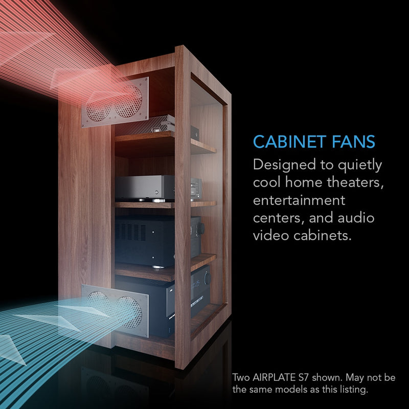 AIRPLATE S5, HOME THEATER AND AV QUIET CABINET COOLING FAN SYSTEM, 8 INCH