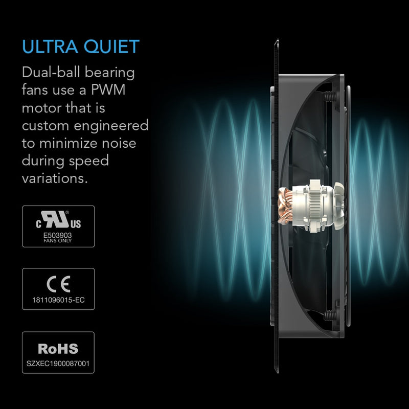AIRPLATE S5, HOME THEATER AND AV QUIET CABINET COOLING FAN SYSTEM, 8 INCH