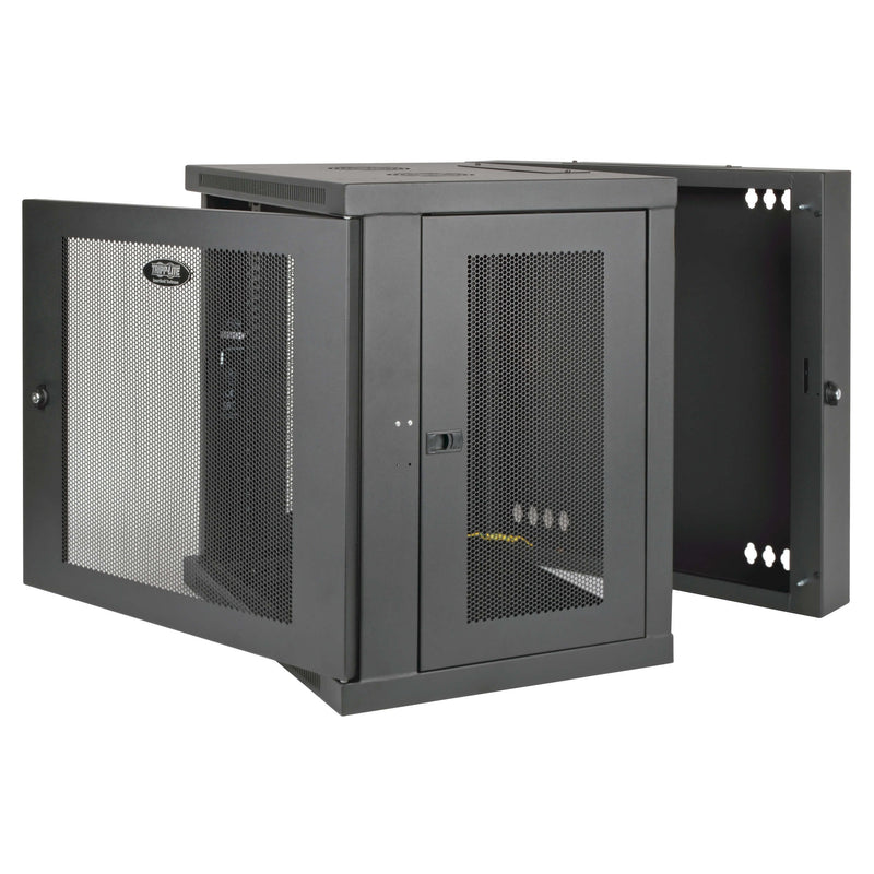 SmartRack 12U Low-Profile Switch-Depth Wall-Mount Rack Enclosure Cabinet, Hinged - Back